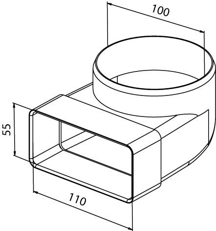 Přechodový kus koleno CKZ 100/110x55