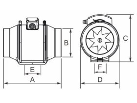 Diagonální ventilátor potrubní DVP HIDE 150 S DVP-HIDE_techn_web