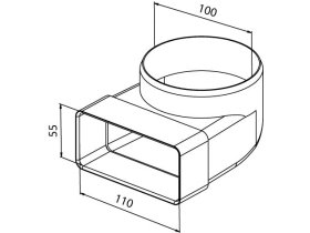 Přechodový kus koleno CKZ 100/110x55 0631_CKZ-100_110x55_techn