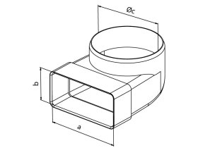 Přechodový kus koleno CKZ 125/220x55 0655_CKZ-125_220x55_techn