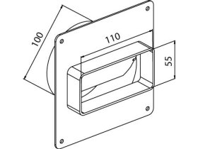 Přechodový kus s klapkou CZP 110x55/100 0629_CZP-110x55_100_techn