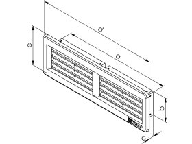 Větrací mřížka 220x55 bílá 0659_VM_220x55_techn