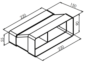 Redukce plastová RP 220x55/220x90 RP-220_55x220_90-tech