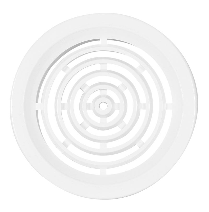 Větrací mřížka kruhová 50 bílá (balení 4ks) - Větrací mřížky kruhové Větrací mřížka kruhová bez síťoviny VM